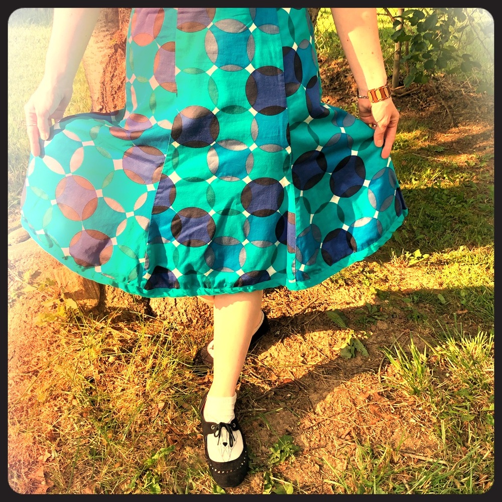 Blue cotton circular skirt